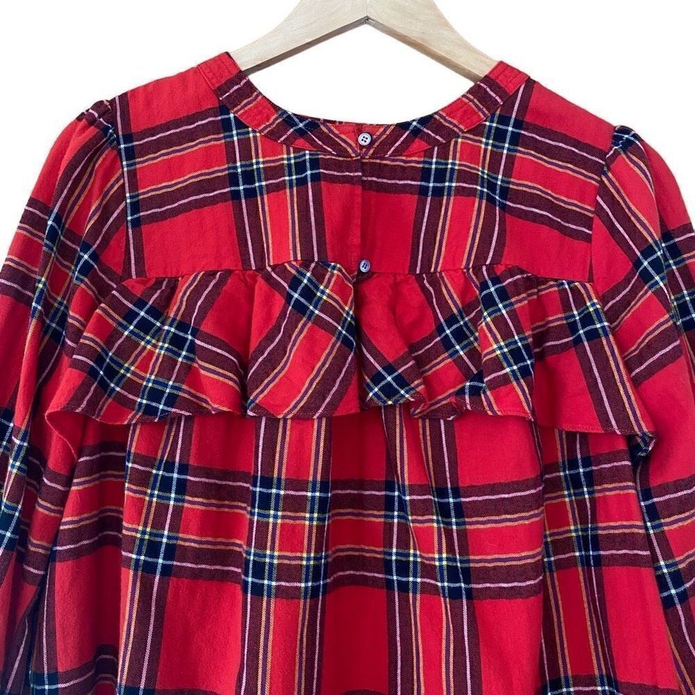 J.crew plaid flannel ruffle top - Picture 13 of 14